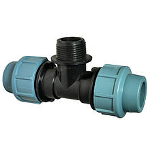 Трійники із зовнішньою різзю для поліетиленової труби