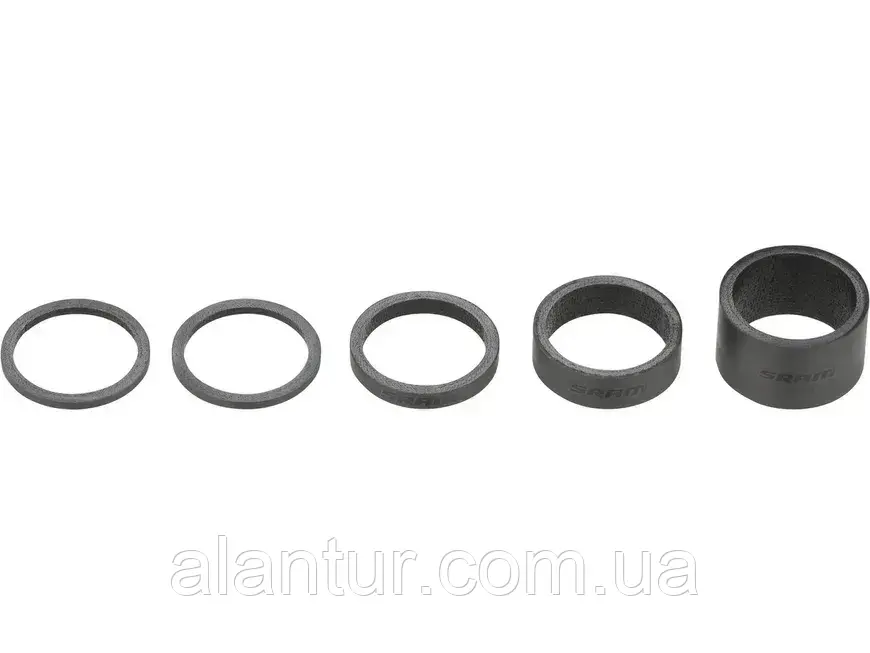 Проставки рульової колонки SRAM UD Carbon, Gloss Black Logo (2.5mm x 2, 5mm x 1, 10mm x 1, 20mm x 1) (00.4318.035.000)
