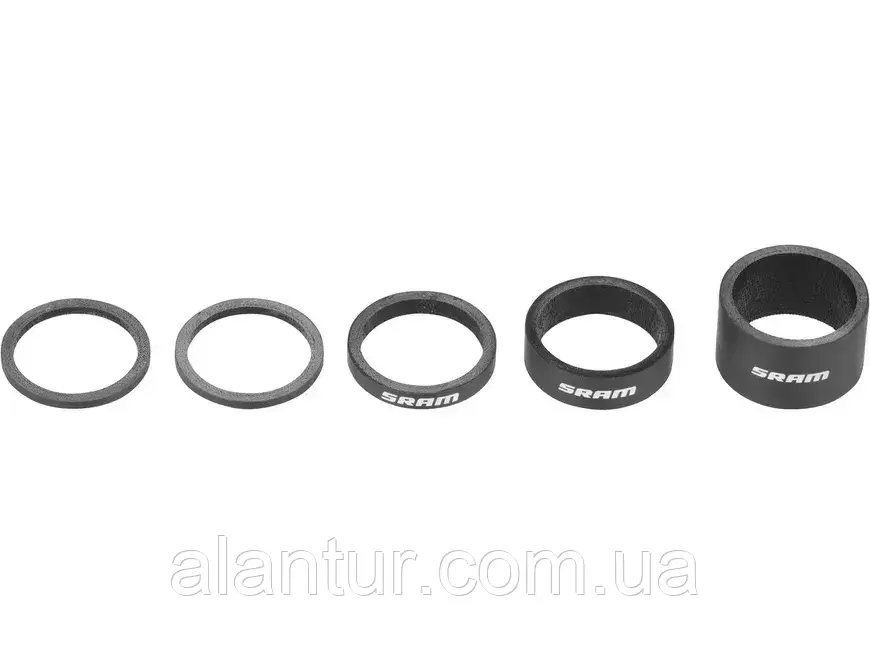 Проставки рульової колонки SRAM UD Carbon, Gloss White Logo (2.5mm x 2, 5mm x 1, 10mm x 1, 20mm x 1) (00.4318.035.001)