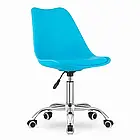 Комп'ютерний стілець з гумовими колесами VIENA з екошкірою подушкою, регуляцією по висоті, колір білий, фото 5