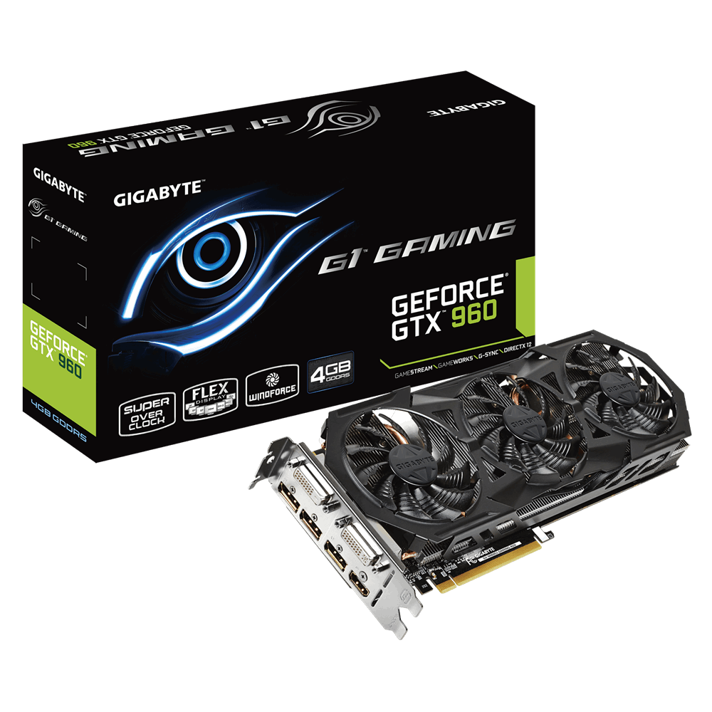 Відеокарта GeForce GTX 960 4GB Gigabyte Gaming (GV-N960G1 GAMING-4GD) Б/В