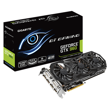Відеокарта GeForce GTX 960 4GB Gigabyte Gaming (GV-N960G1 GAMING-4GD) Б/В, фото 1