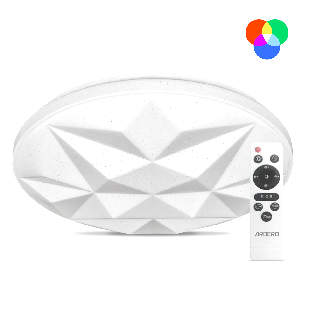 Світлодіодна накладна люстра AMBER 72W AL5000-2 ARD біла Ardero 2700-6500К+RGB 5040Лм з пультом ДУ Ø500х85мм