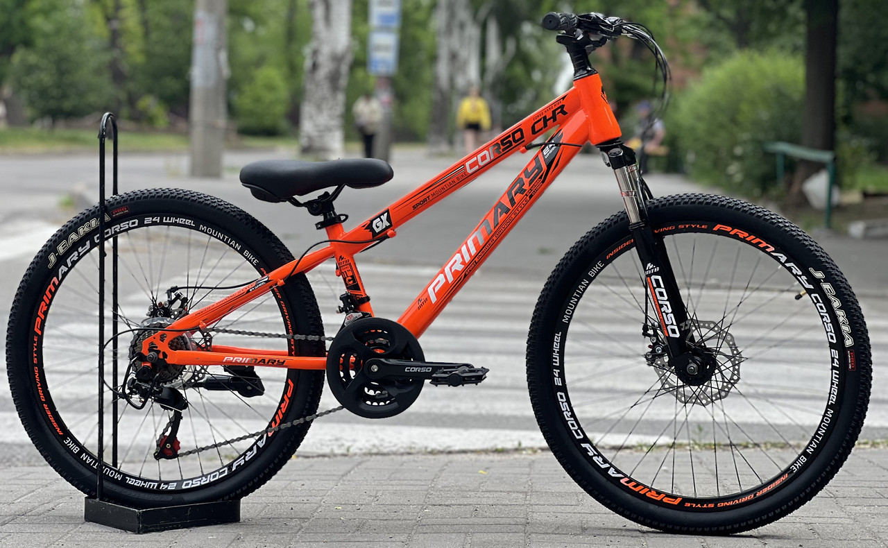Підлітковий гірський велосипед 24" Corso Primary PRM-24899 помаранчевий на зріст 120-135 см