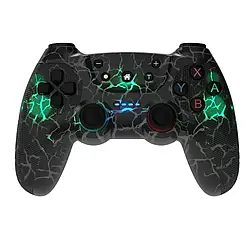 Безпровідний геймпад джойстик CM-615 Cracks RGB з вібрацією Bluetooth/Type-C Чорний 56351