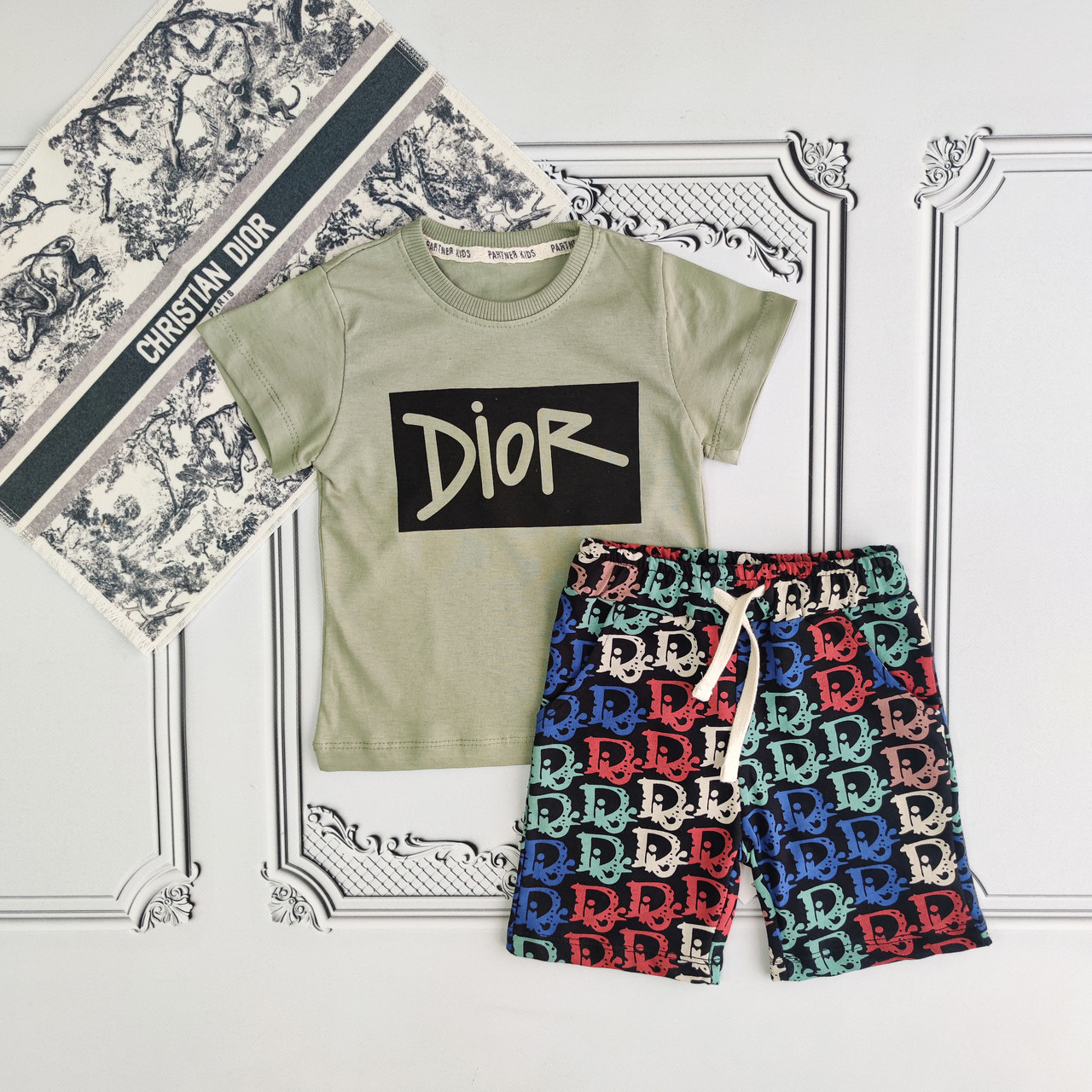 Дитячий літній костюм з шортами для хлопчика Діор