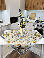 Скатертина на стіл гобеленова  100х100 см. лимони