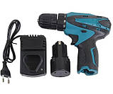 Шуруповерт з літієвим акумулятором Cordless Drill і набором інструментів у кейсі, фото 4