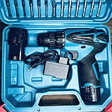 Шуруповерт з літієвим акумулятором Cordless Drill і набором інструментів у кейсі, фото 10