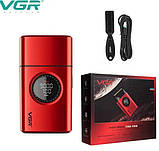 Чоловіча електробритва VGR Professional Stepless Pro FS V-377 Red з подвійним лезом, фото 11