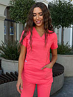 Жіночий медичний костюм «Ластик» колір малина