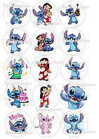 Вафельна картинка №3 Ліло і Стіч на торт для торта харчовий друк їстівний папір фотодрук