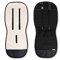 Дитячий універсальний двосторонній матрасик вкладиш у візочок  коляску із натуральних дихаючих тканин Бежевий / Чорний