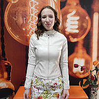 Жіноча бежева куртка екошкіра Україна