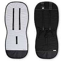 Дитячий універсальний двосторонній матрасик вкладиш у візочок  коляску із натуральних дихаючих тканин Сірий / Чорний