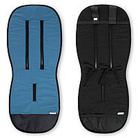 Дитячий універсальний двосторонній матрасик вкладиш у візочок  коляску із натуральних дихаючих тканин Синій / Чорний