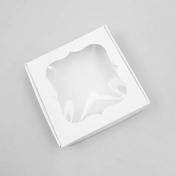 Коробка для пряників і цукерок з віконцем 10х10х3 см