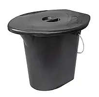 Відро-туалет пластикове 16 літрів, чорне (ПолімерАгро)