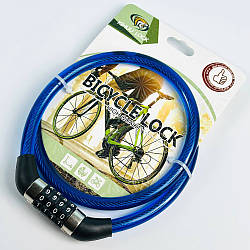 Замок велосипедний кодовий KIHUU LOCK 001 80 см Синій 54944