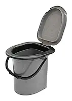 Відро-туалет пластиковий 15 літрів, сіре (Горизонт)