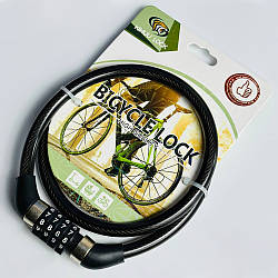 Замок велосипедний кодовий KIHUU LOCK 001 80 см Чорний 54944