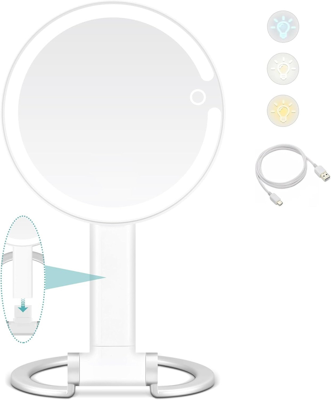 Дзеркало для макіяжу B Beauty Planet з 20-кратним збільшенням і підсвіткою, дзеркало для макіяжу з підсвіткою