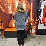 Жіноча сіра футболка принт довга, фото 5