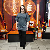 Жіноча сіра футболка принт довга, фото 4