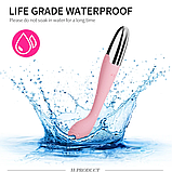 Рожевий вібратор для стимуляції точки G, Вагінальний стимулятор, Вібратор із вигнутою головкою, Інтимні іграшк, фото 4