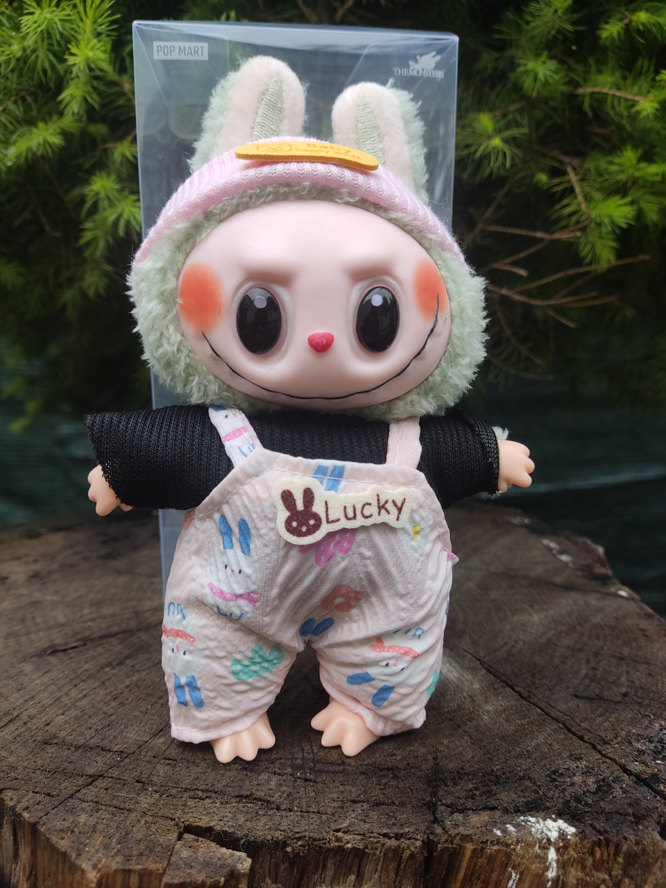 Плюшева іграшка Labubu Лабубу 17 см штанішкі кофточка повязка