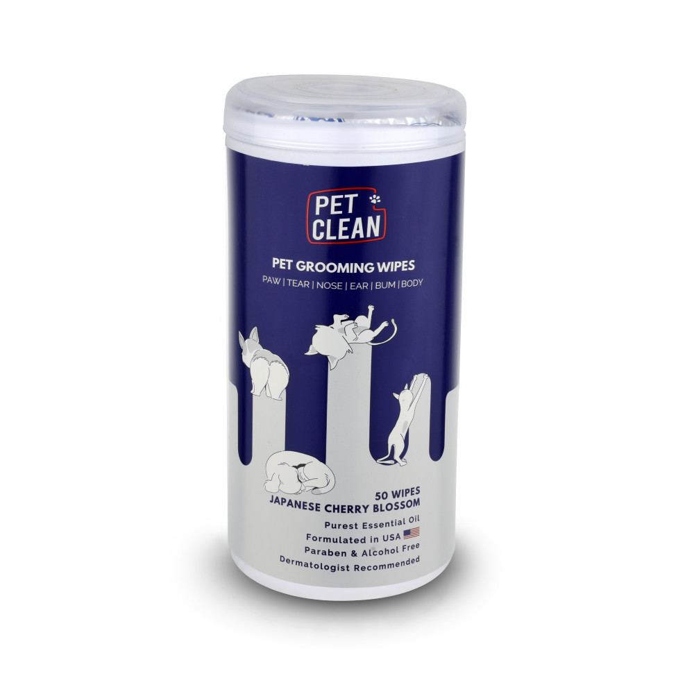Гігієнічні вологі серветки для собак та котів Pet Clean PET GROOMING WIPES 50 шт/уп (японська вишня), фото 1