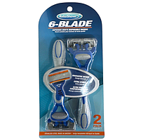 Станок для гоління ReliaShave (6ліз) 2 шт блістер, синій, універсальний станок