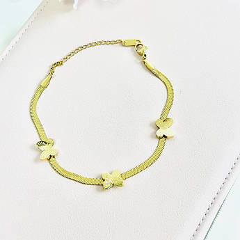 Браслет на руку Метелики Біжутерія з медичного золота Гіпоалергенні прикраси