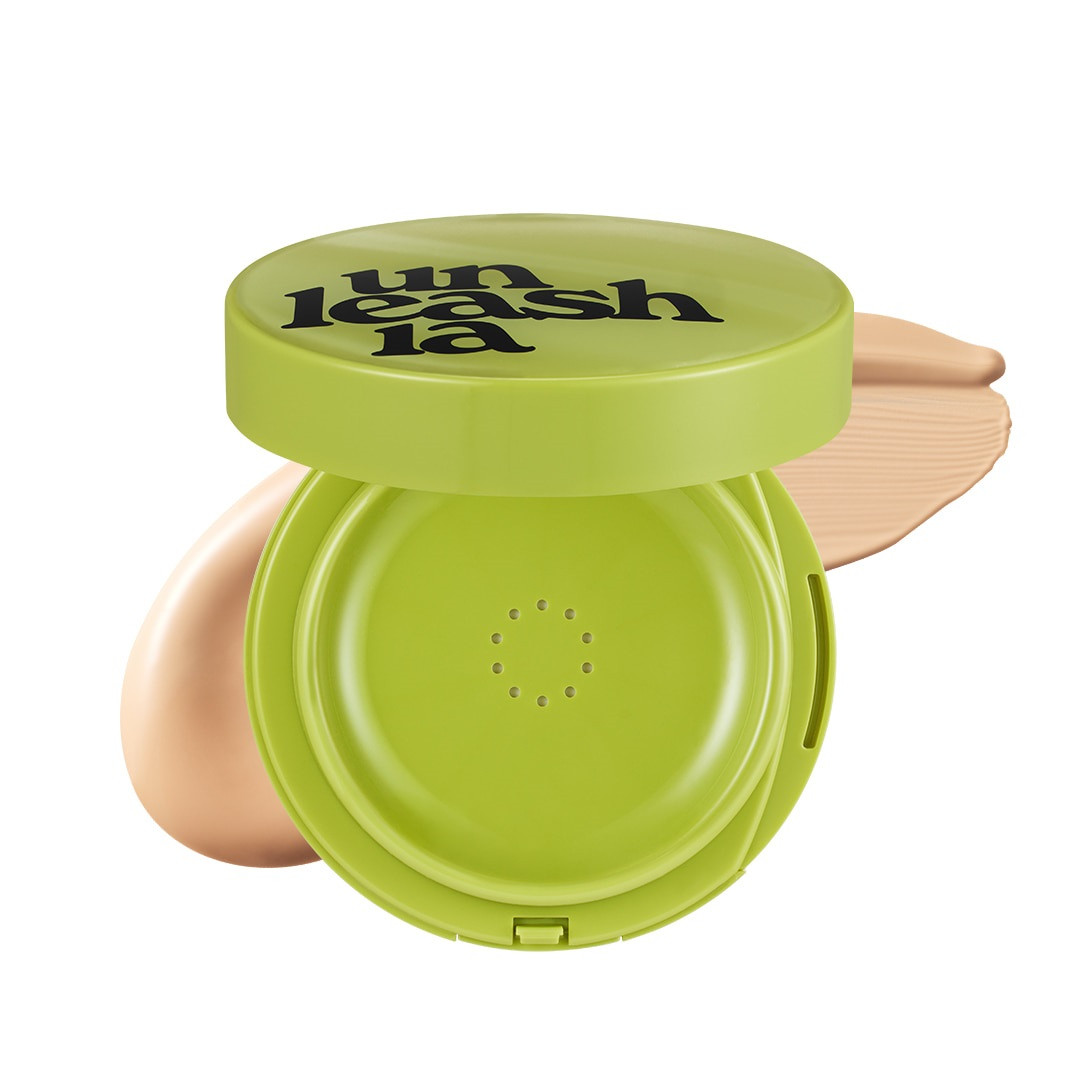 Сатиновий кушон для обличчя UNLEASHIA Satin Wear Healthy Green Cushion SPF30 PA++  (Тон: #23W Bisque) 15g, фото 1