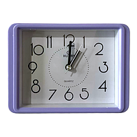 Будильник No8083 прямокутний 13,5*10*4 см фіолетовий, Кварцовий будильник, Настільний будильник