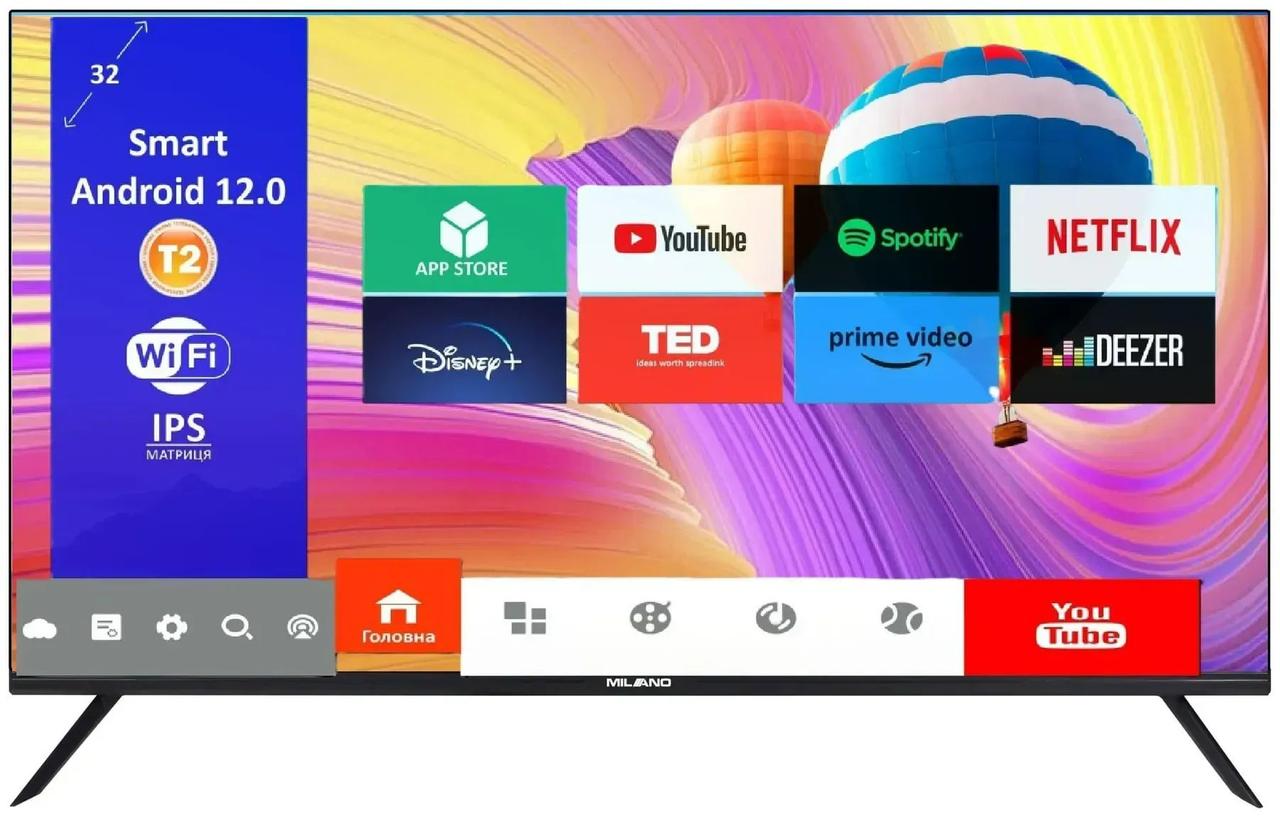 Телевізор Milano 32HDT2S12N23 Smart TV безрамковий, фото 1