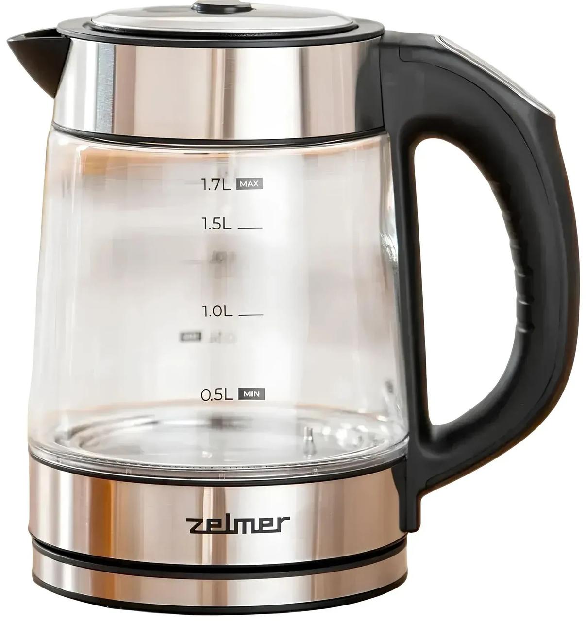Електрочайник скляний Zelmer ZCK8033 (2200 Вт, 1.7 л)