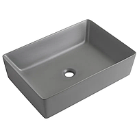 Раковина накладна Mixxus Premium QUADRO-0108 графітова, санітарна порцеляна, матова поверхня