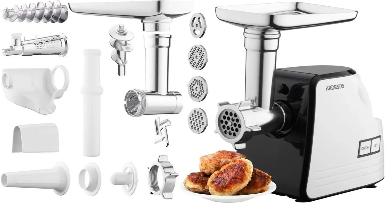 М'ясорубка потужна Ardesto MGA-2300W (2300 Вт, 2.2 кг/хв, + томати + ковбаси + кокбе)