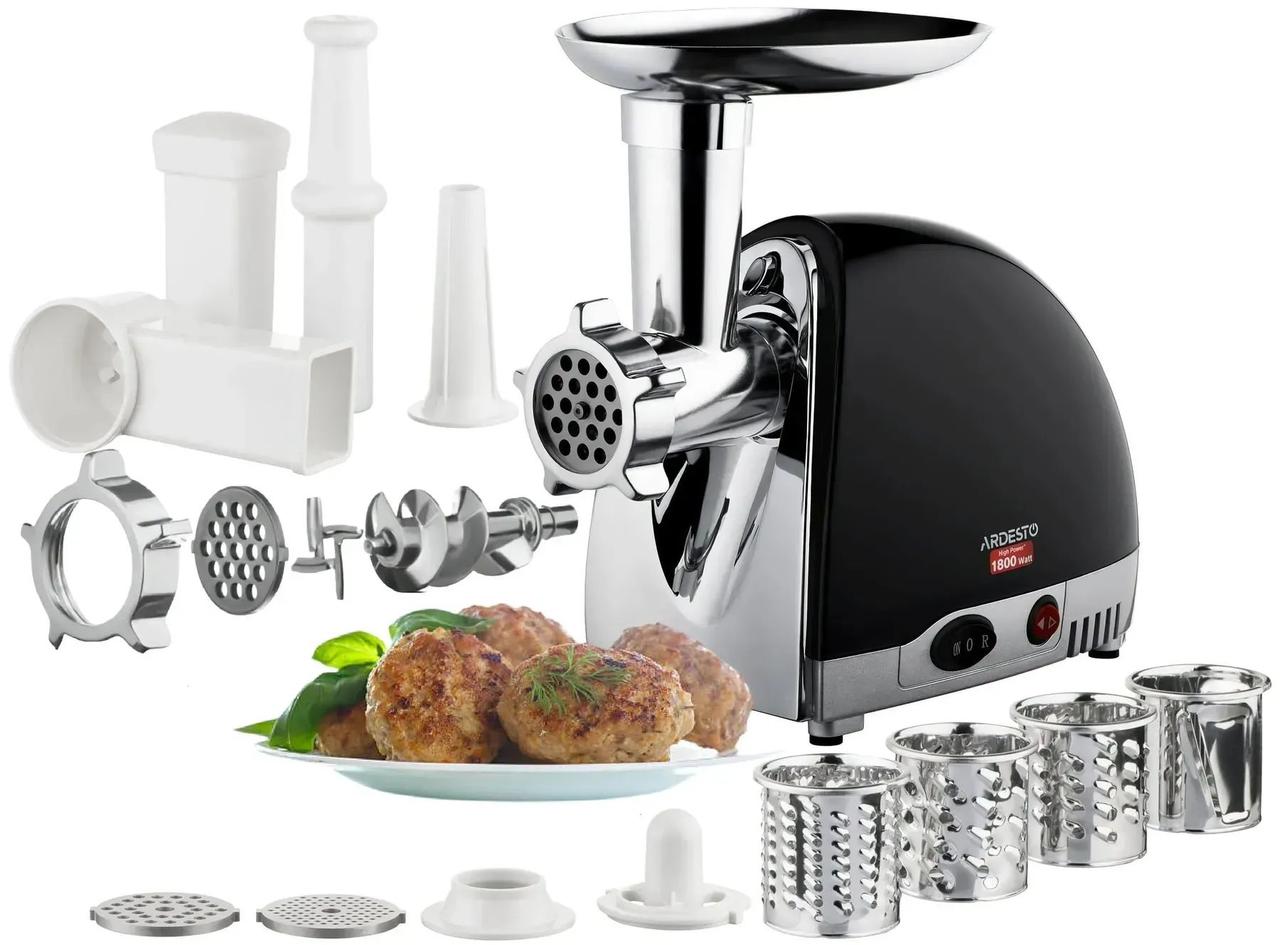 М'ясорубка Ardesto MGL-2250R (1800 Вт, 2.0 кг/хв, + шаткування + ковбаси + кокбе)