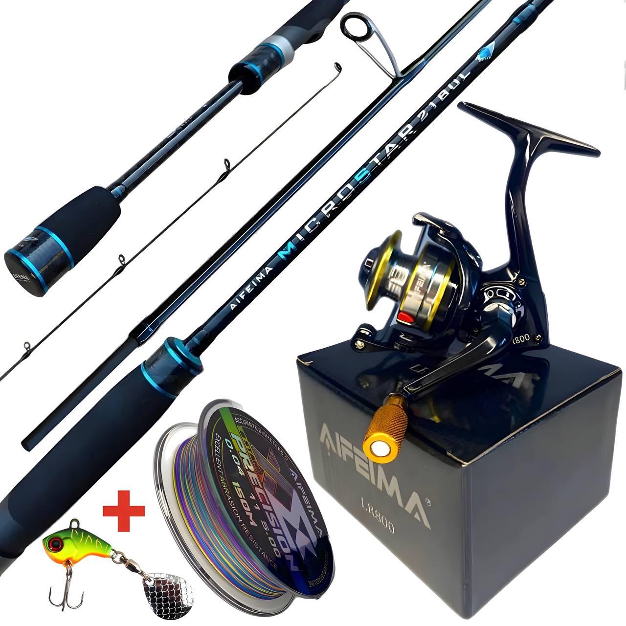 Спінінговий комплект"Feima Pike Hunter" вудлище 2.18 m (1-10 gr), котушка 800, бшнур Х8 0.04 мм 150 метрів+подарунок