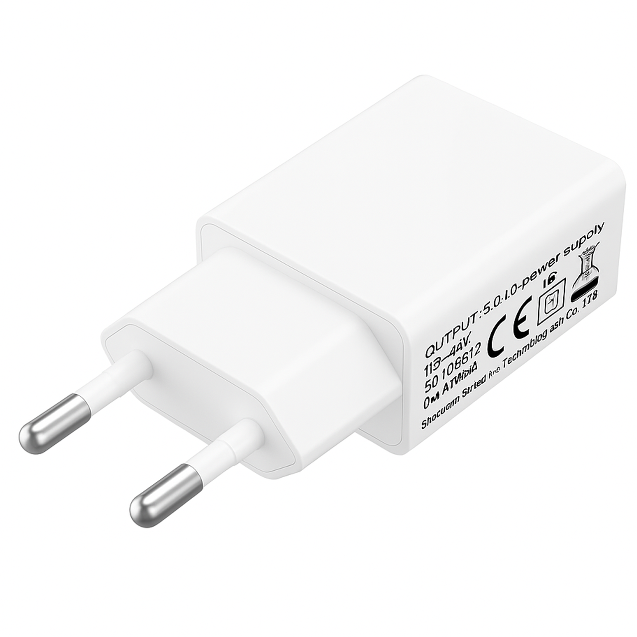 Мережевий зарядний пристрій білий 5В 2A USB