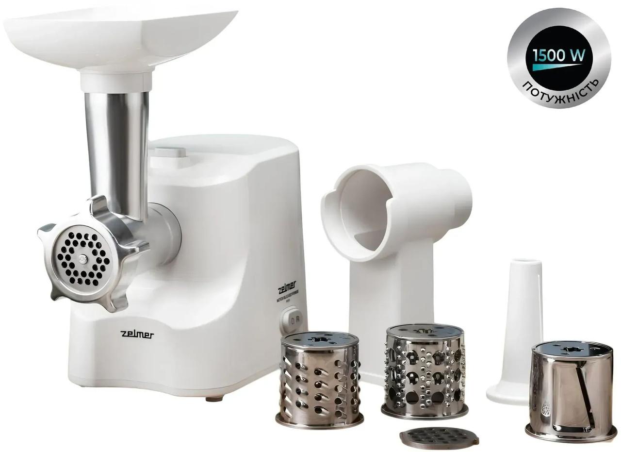 М'ясорубка Zelmer ZMM1535B (1500 Вт, 1.8 кг/хв, + шаткування + ковбаси)