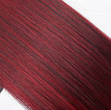 Штучний хвіст рівний шинйон на резинці Бургундія - 70 см, фото 3