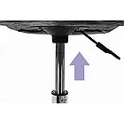 Зручне комп'ютерне крісло на колесах RIVELLO, анатомічна спинка, матеріал екокожу, колір біло-сірий, фото 4