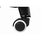 Зручне комп'ютерне крісло на колесах RIVELLO, анатомічна спинка, матеріал екокожу, колір біло-сірий, фото 5