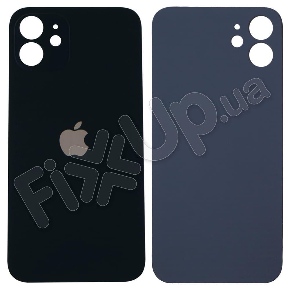 Задня кришка для iPhone 12, колір чорний, з великим отвором під камеру