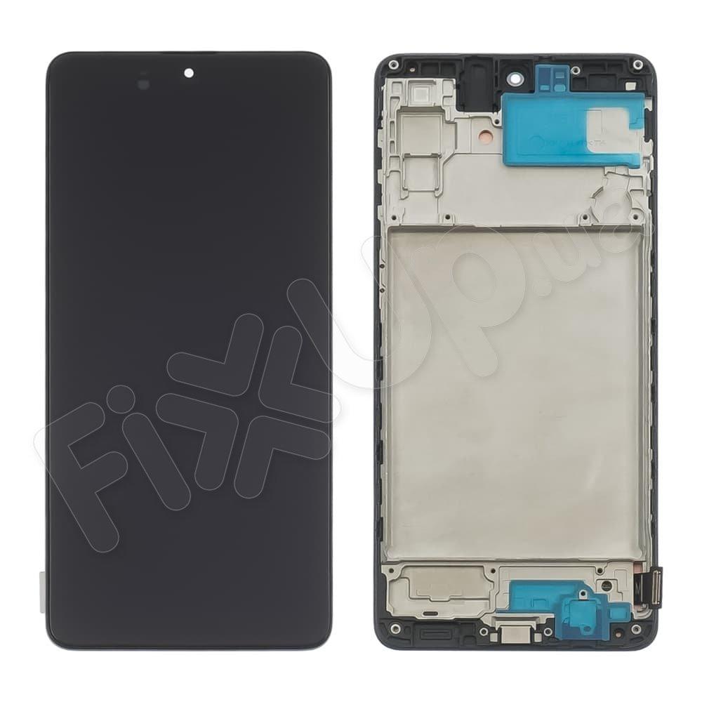 Дисплей для Samsung M515F/DS Galaxy M51 2020 з тачскрином і рамкою в зборі, колір чорний, OLED