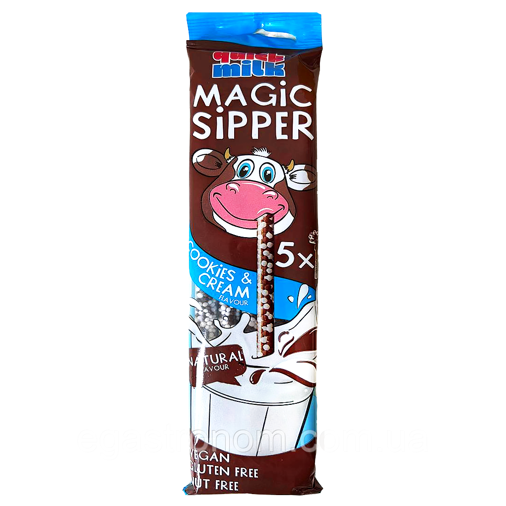 Трубочки для молока зі смаком печива Квік Мілк Quick Milk biscuit flavour 30g 20шт/пач 12пач/ящ (Код: 00-00012369)