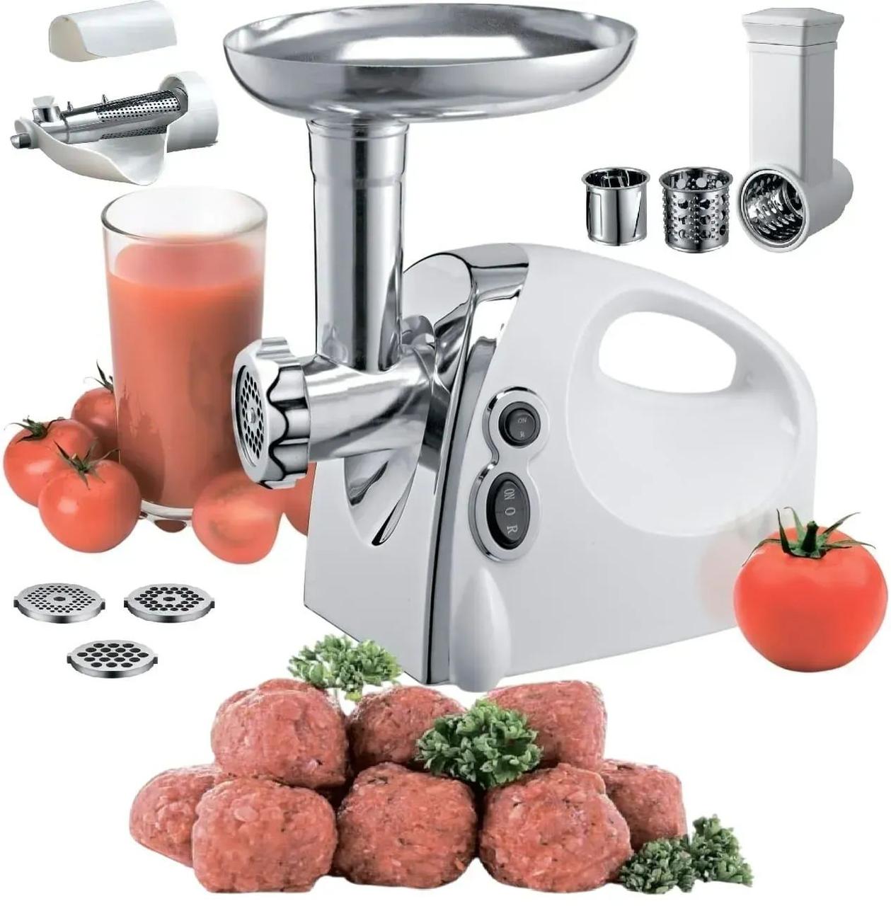 М'ясорубка Vimar VMG-1522W (1500 Вт, 2.2 кг/хв + томати + шаткування + ковбаси + кокбе)